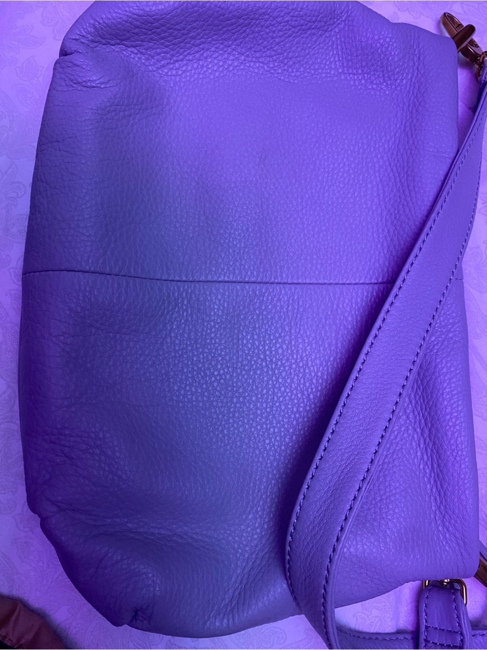 Women's Hobo leather Crossbody Bag in Light/Baby Blue